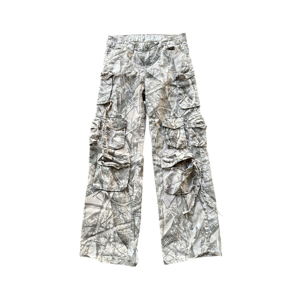 VIP Jeans Grey Woodland Camo Cargo‎ Pants Wide Leg Utility Streetwear Size 7/28